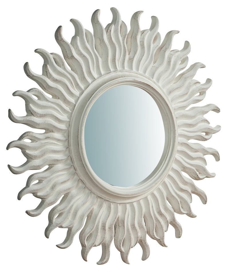 Biscottini Specchiera da parete in legno finitura bianco anticato L46xPR4,5xH46 cm Made in Italy