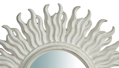 Biscottini Specchiera da parete in legno finitura bianco anticato L46xPR4,5xH46 cm Made in Italy