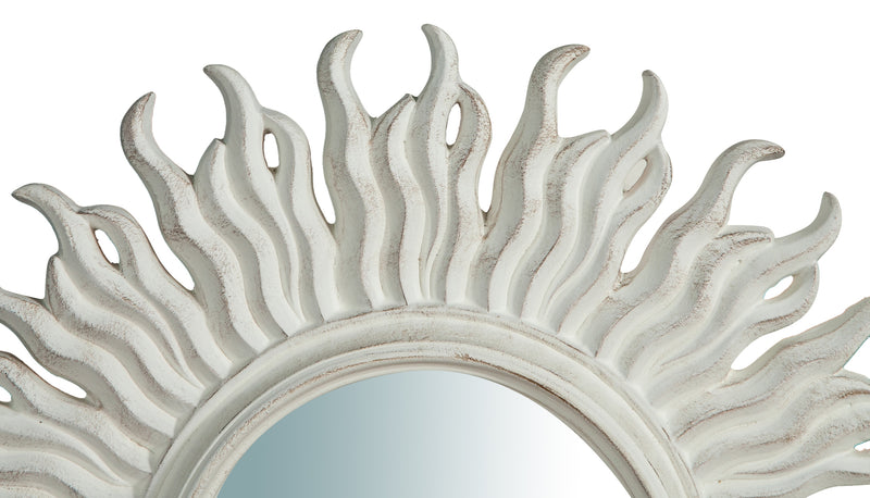 Biscottini Specchiera da parete in legno finitura bianco anticato L46xPR4,5xH46 cm Made in Italy