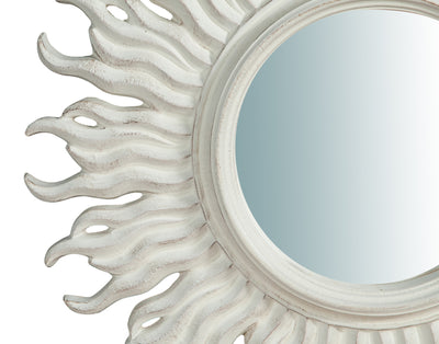 Biscottini Specchiera da parete in legno finitura bianco anticato L46xPR4,5xH46 cm Made in Italy