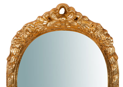 Biscottini Specchiera da parete in legno finitura foglia oro anticato L28xPR5xH69 cm Made in Italy