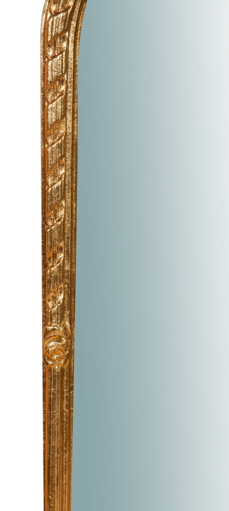 Biscottini Specchiera da parete in legno finitura foglia oro anticato L28xPR5xH69 cm Made in Italy