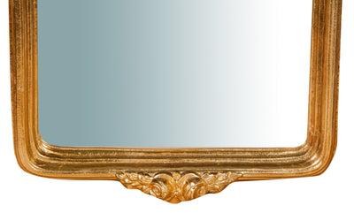Biscottini Specchiera da parete in legno finitura foglia oro anticato L28xPR5xH69 cm Made in Italy