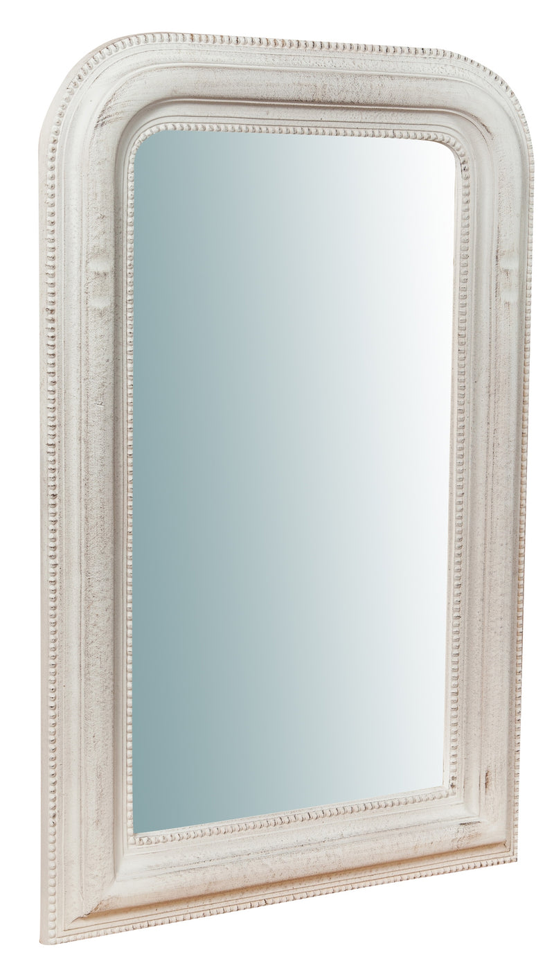 Biscottini Specchiera da parete in legno finitura bianco anticato Made in Italy Offerta