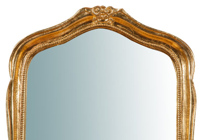 Biscottini Specchiera da parete in legno finitura foglia oro anticato L47xPR4xH100 cm Made in Italy