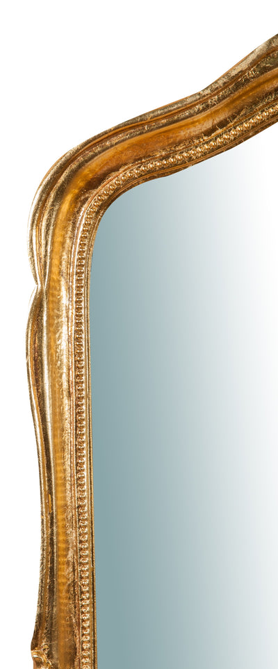 Biscottini Specchiera da parete in legno finitura foglia oro anticato L47xPR4xH100 cm Made in Italy
