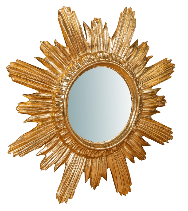 Biscottini Specchiera da parete in legno finitura foglia oro anticato L43xPR4xH43 cm Made in Italy