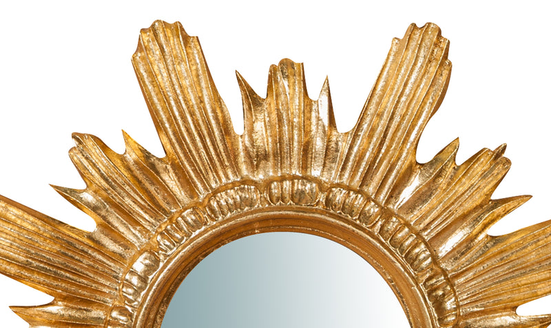 Biscottini Specchiera da parete in legno finitura foglia oro anticato L43xPR4xH43 cm Made in Italy