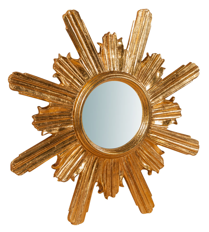 Biscottini Specchiera da parete in legno finitura foglia oro anticato L60xPR4xH60 cm Made in Italy