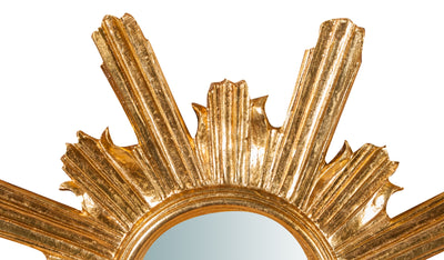 Biscottini Specchiera da parete in legno finitura foglia oro anticato L60xPR4xH60 cm Made in Italy