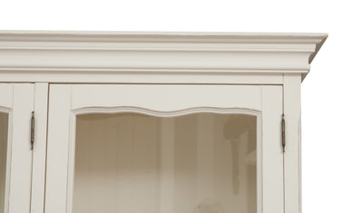 Biscottini Credenza in legno massello di tiglio struttura bianca piano finitura naturale L175xPR41xH207 cm. Made in Italy