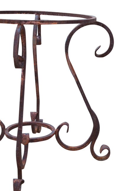 Biscottini Base tavolo in ferro pieno rotonda diametro 65xH60 cm. forgiato mano trattato,