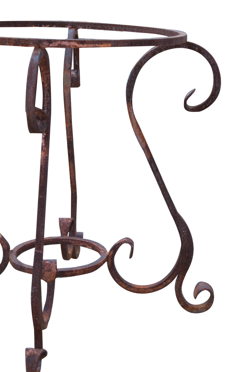 Biscottini Base tavolo in ferro pieno rotonda diametro 65xH60 cm. forgiato mano trattato,