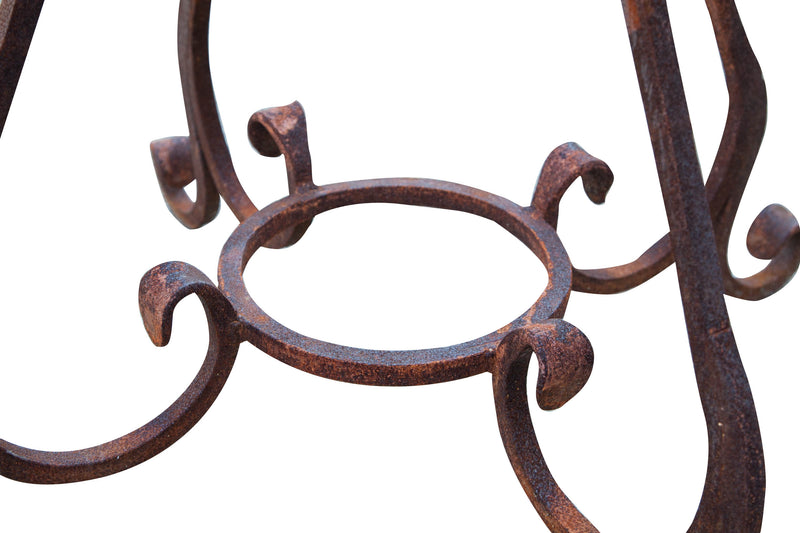 Biscottini Base tavolo in ferro pieno rotonda diametro 65xH60 cm. forgiato mano trattato,