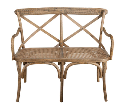 Biscottini Divanetto due posti tipo Thonet finitura noce chiaro L105XPR50XH90 cm. fascino