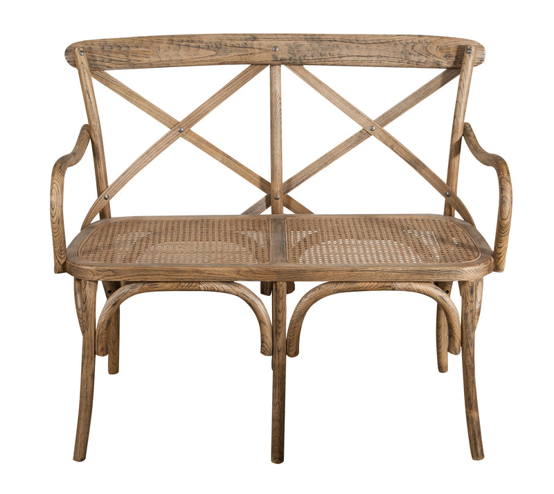 Biscottini Divanetto due posti tipo Thonet finitura noce chiaro L105XPR50XH90 cm. fascino