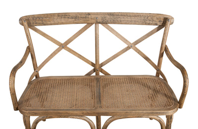 Biscottini Divanetto due posti tipo Thonet finitura noce chiaro L105XPR50XH90 cm. fascino