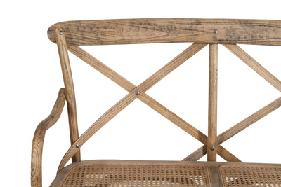 Biscottini Divanetto due posti tipo Thonet finitura noce chiaro L105XPR50XH90 cm. fascino