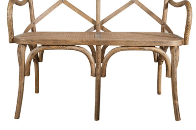 Biscottini Divanetto due posti tipo Thonet finitura noce chiaro L105XPR50XH90 cm. fascino