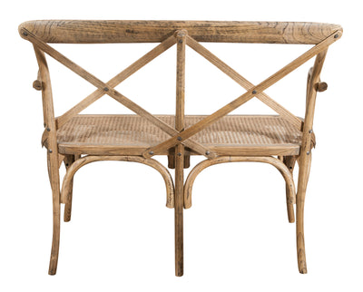 Biscottini Divanetto due posti tipo Thonet finitura noce chiaro L105XPR50XH90 cm. fascino