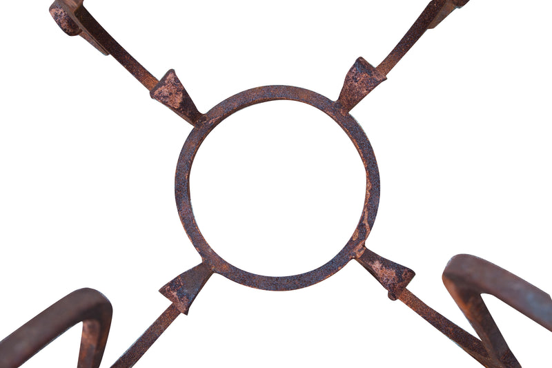 Biscottini Base tavolo in ferro pieno rotonda diametro 65xH60 cm. forgiato mano trattato,