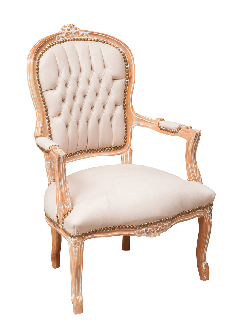 Biscottini Poltrona stile francese Luigi XVI in legno massello di faggio XVI, faggio,