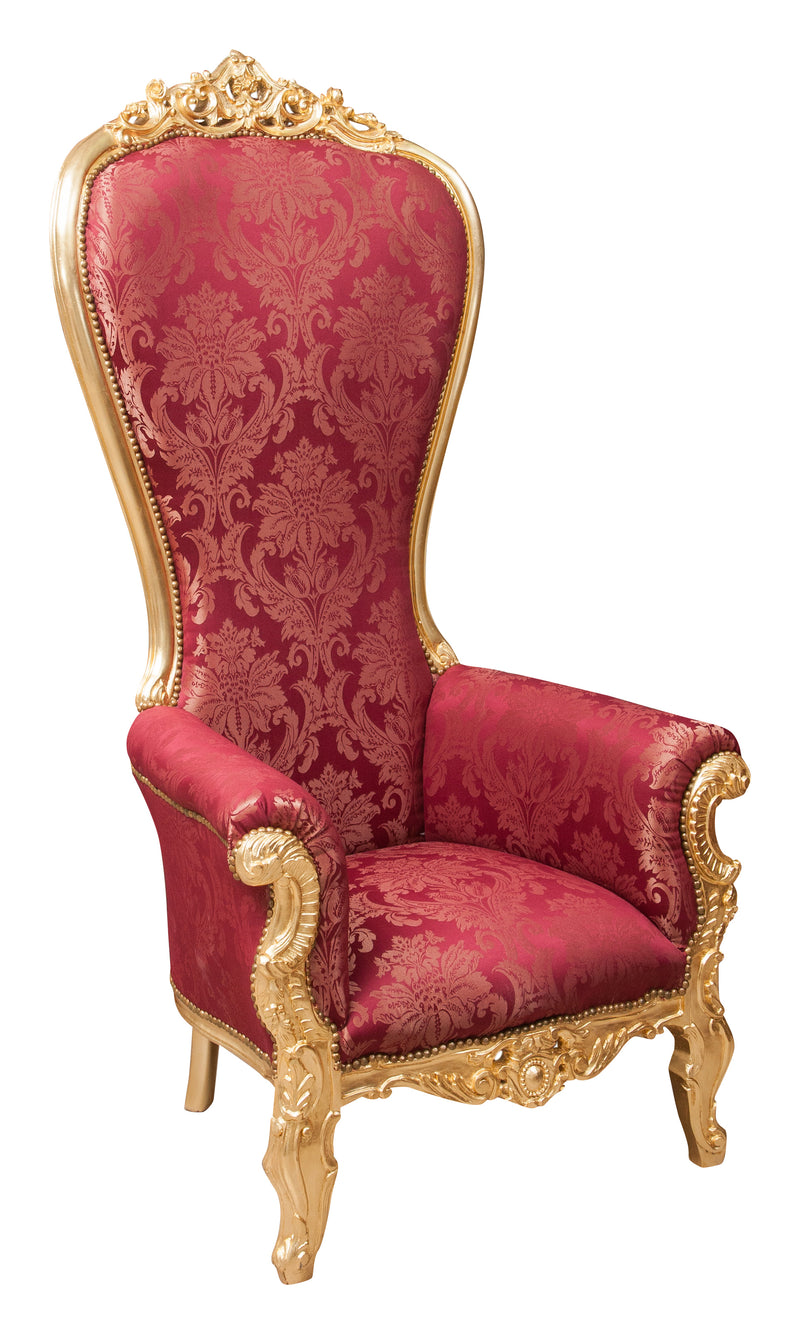 Biscottini Poltrona a trono stile francese Luigi XVI in legno massello di faggio L95XPR90XH185 cm