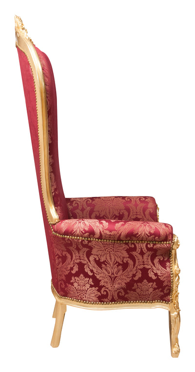 Biscottini Poltrona a trono stile francese Luigi XVI in legno massello di faggio L95XPR90XH185 cm