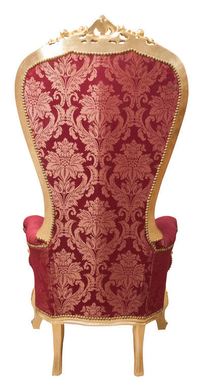 Biscottini Poltrona a trono stile francese Luigi XVI in legno massello di faggio L95XPR90XH185 cm