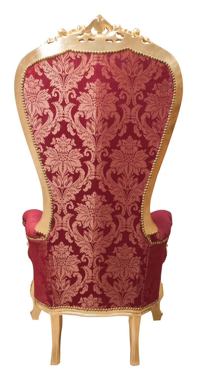 Biscottini Poltrona a trono stile francese Luigi XVI in legno massello di faggio L95XPR90XH185 cm