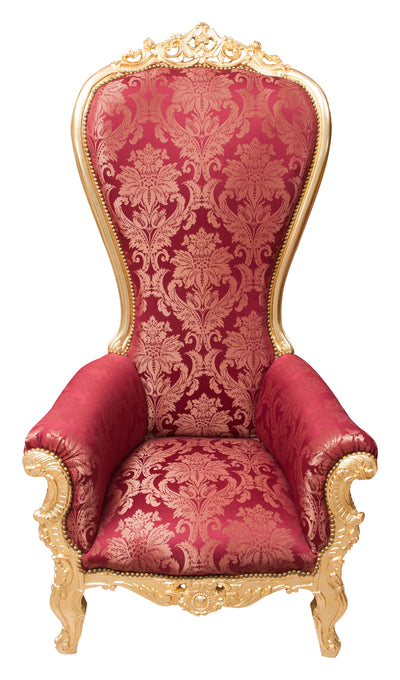 Biscottini Poltrona a trono stile francese Luigi XVI in legno massello di faggio L95XPR90XH185 cm