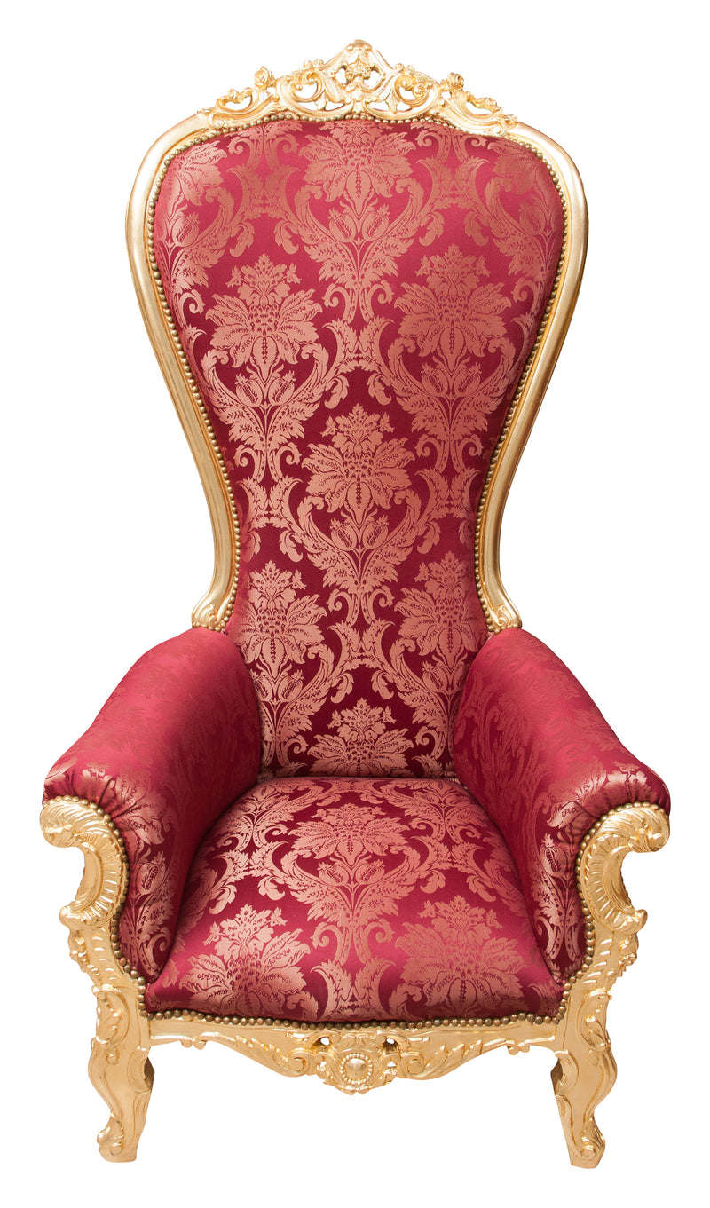 Biscottini Poltrona a trono stile francese Luigi XVI in legno massello di faggio L95XPR90XH185 cm