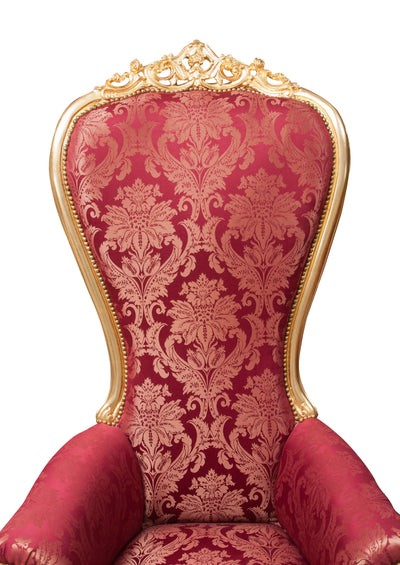 Biscottini Poltrona a trono stile francese Luigi XVI in legno massello di faggio L95XPR90XH185 cm