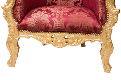 Biscottini Poltrona a trono stile francese Luigi XVI in legno massello di faggio L95XPR90XH185 cm