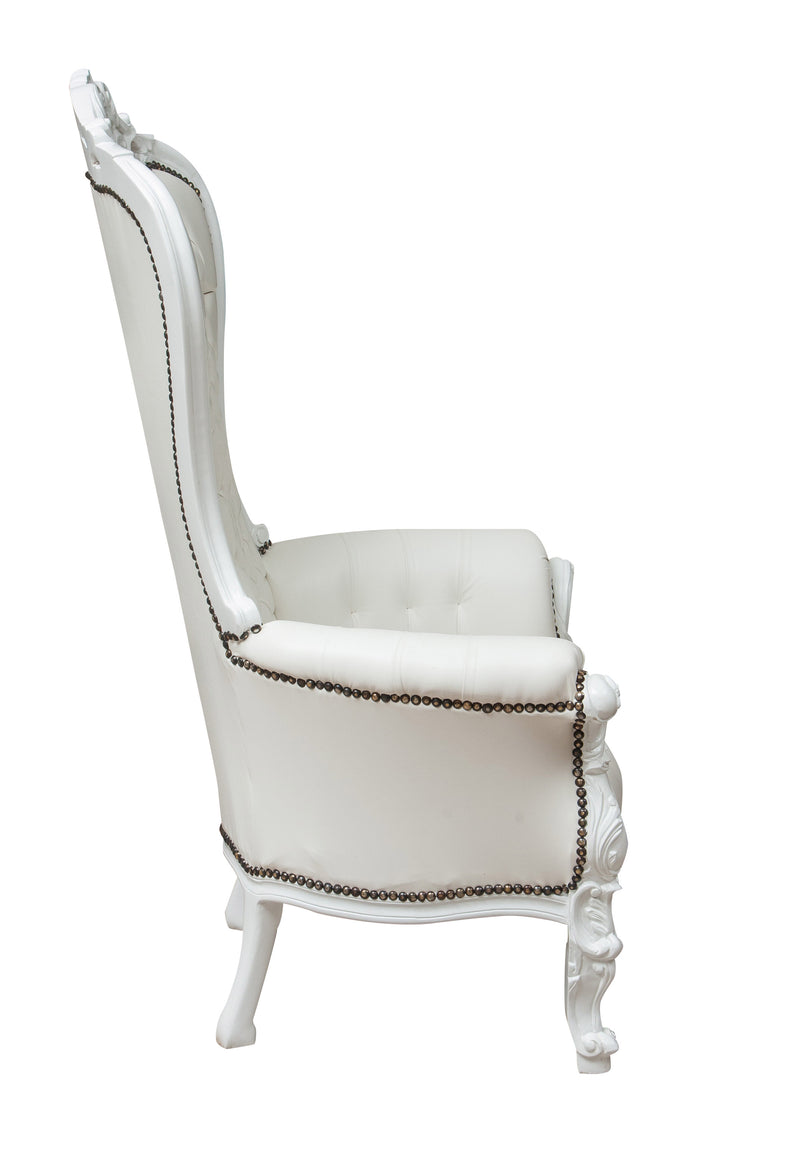 Biscottini Poltrona a trono stile francese Luigi XVI in legno massello di faggio L85XPR83XH145 cm