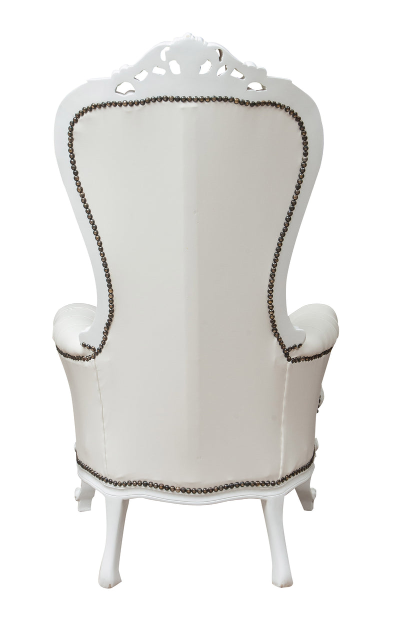 Biscottini Poltrona a trono stile francese Luigi XVI in legno massello di faggio L85XPR83XH145 cm