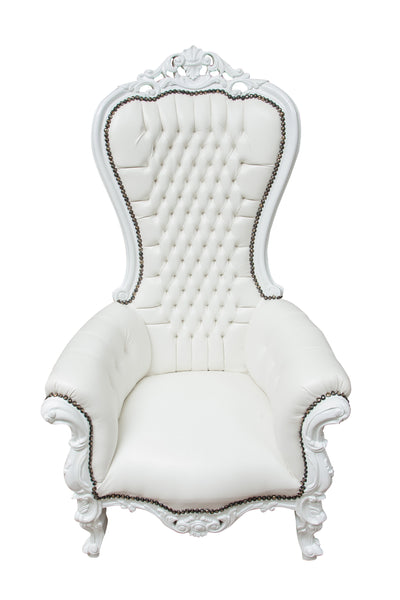 Biscottini Poltrona a trono stile francese Luigi XVI in legno massello di faggio L85XPR83XH145 cm