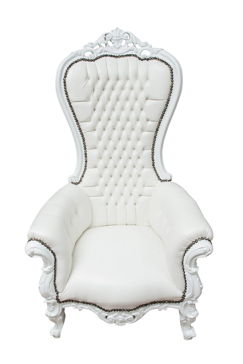 Biscottini Poltrona a trono stile francese Luigi XVI in legno massello di faggio L85XPR83XH145 cm