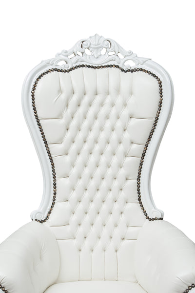 Biscottini Poltrona a trono stile francese Luigi XVI in legno massello di faggio L85XPR83XH145 cm