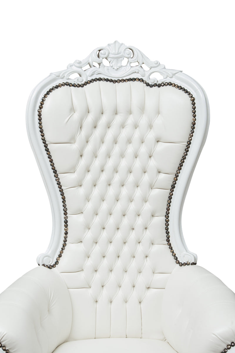 Biscottini Poltrona a trono stile francese Luigi XVI in legno massello di faggio L85XPR83XH145 cm