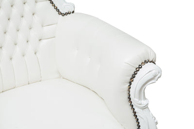 Biscottini Poltrona a trono stile francese Luigi XVI in legno massello di faggio L85XPR83XH145 cm