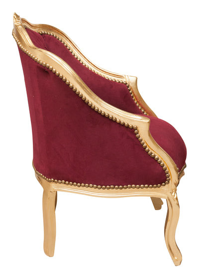 Biscottini Poltrona stile francese Luigi XVI in legno massello di faggioL63XPR57XH80 cm