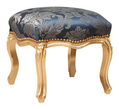 Biscottini Panchetto poggiapiedi stile francese Luigi XVI in legno massello di faggio L42XPR42XH42 cm