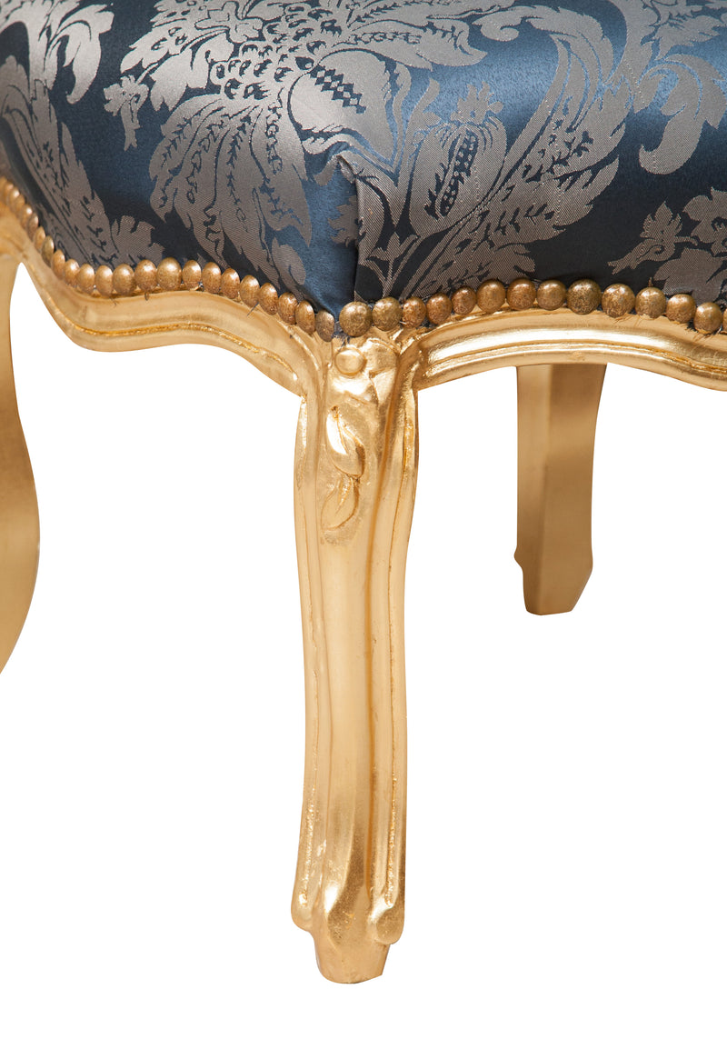 Biscottini Panchetto poggiapiedi stile francese Luigi XVI in legno massello di faggio L42XPR42XH42 cm