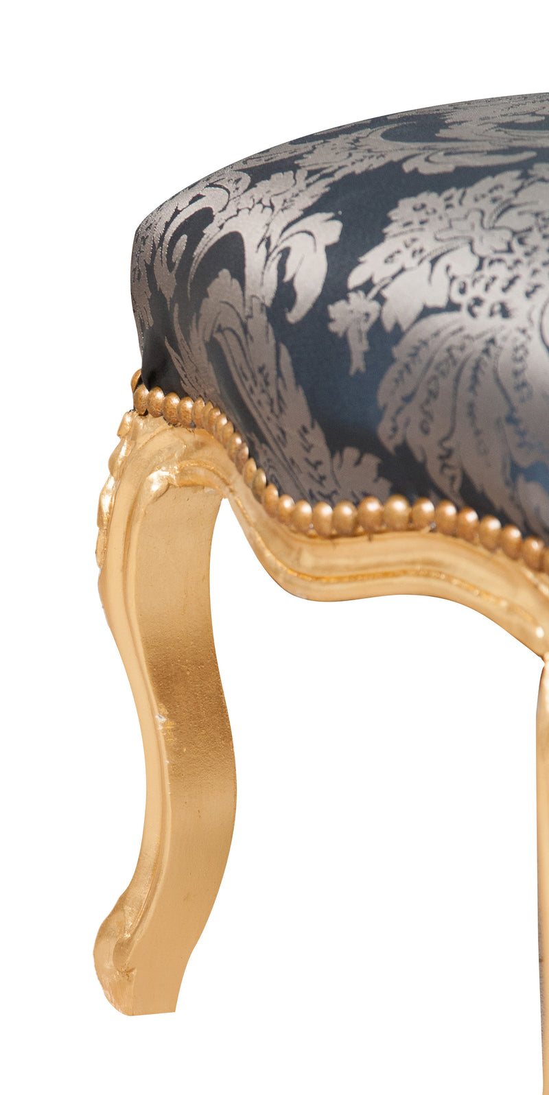 Biscottini Panchetto poggiapiedi stile francese Luigi XVI in legno massello di faggio L42XPR42XH42 cm