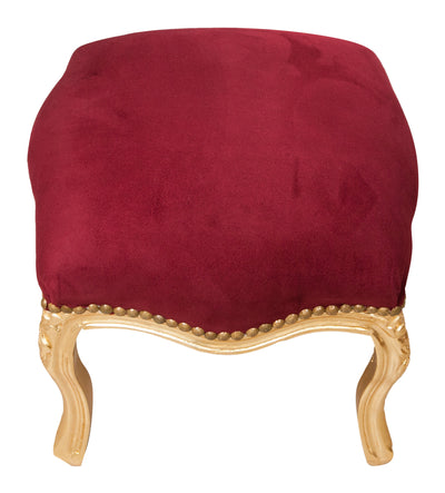 Biscottini Panchetto poggiapiedi stile francese Luigi XVI in legno massello di faggio XVI,