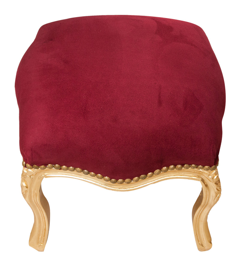 Biscottini Panchetto poggiapiedi stile francese Luigi XVI in legno massello di faggio XVI,