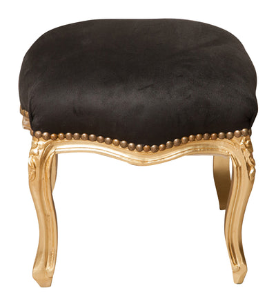 Biscottini Panchetto poggiapiedi stile francese Luigi XVI in legno massello di faggio XVI,