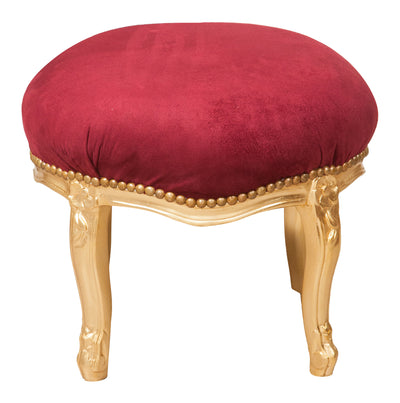 Biscottini Panchetto poggiapiedi stile francese Luigi XVI in legno massello di faggio XVI,