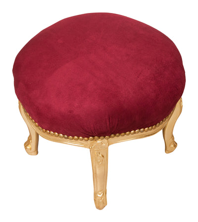 Biscottini Panchetto poggiapiedi stile francese Luigi XVI in legno massello di faggio XVI,